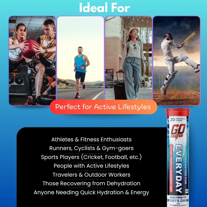 GOFASTER Everyday Electrolyte Sports Drink Lemon Flavored Pack of 2