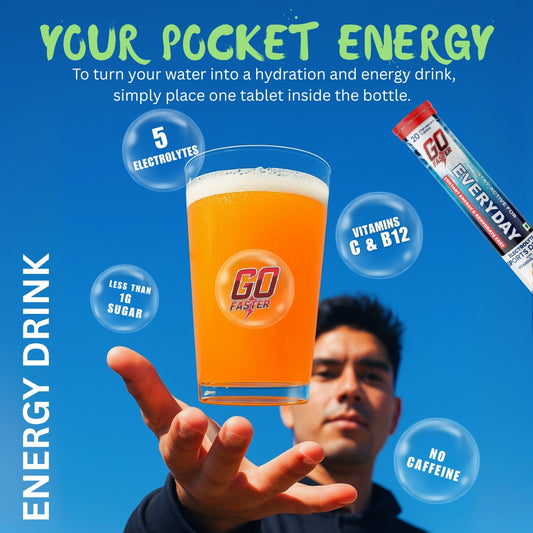 GOFASTER Everyday Electrolyte Sports Drink - Orange Flavored Pack of 2