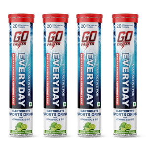 GOFASTER Everyday Electrolyte Sports Drink Lemon Flavored Pack of 4