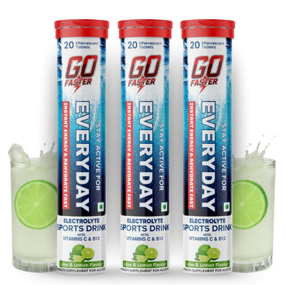 GOFASTER Everyday Electrolyte Sports Drink Lemon Flavored Pack of 3
