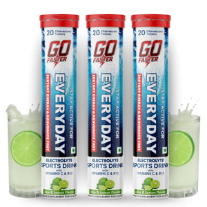 GOFASTER Everyday Electrolyte Sports Drink Lemon Flavored Pack of 3