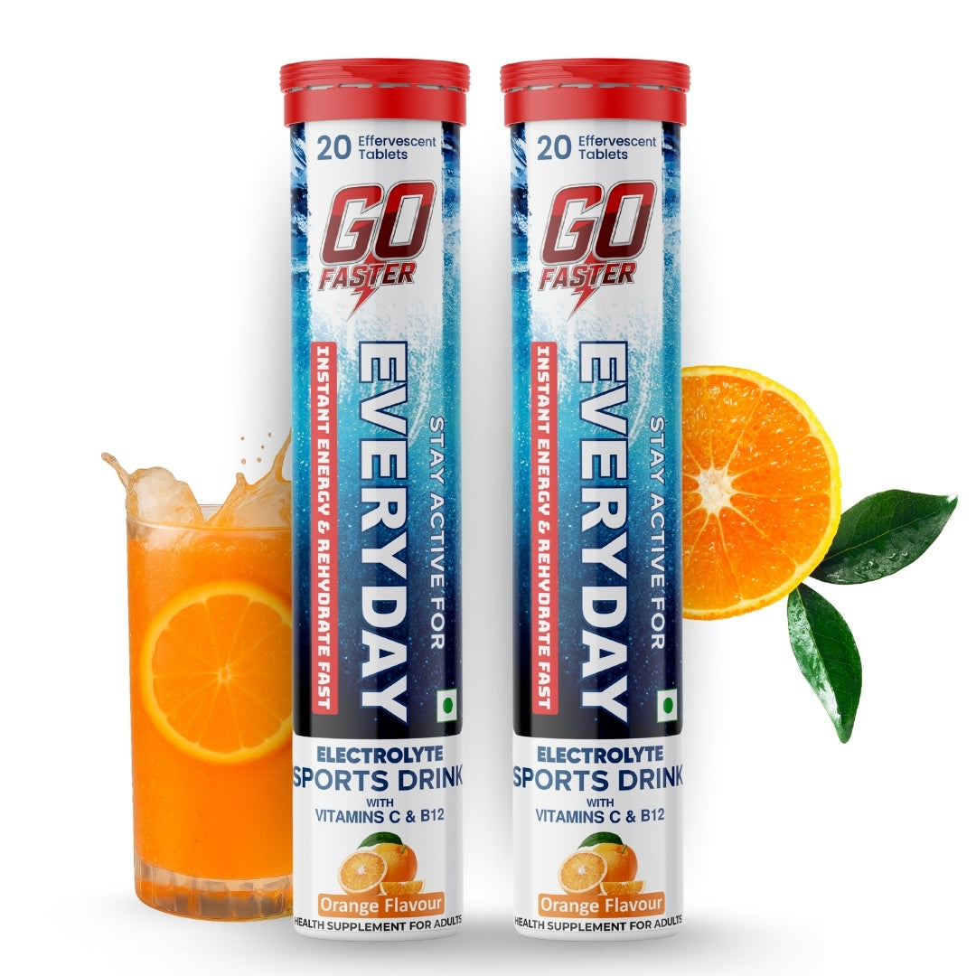 GOFASTER Everyday Electrolyte Sports Drink - Orange Flavored Pack of 2