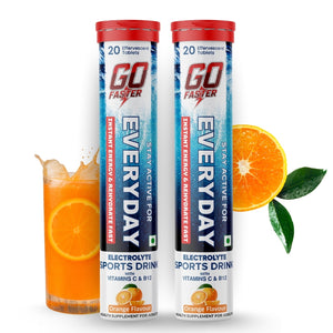 GOFASTER Everyday Electrolyte Sports Drink - Orange Flavored Pack of 2